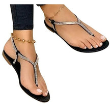 Load image into Gallery viewer, Summer Womens Flip flops Open Toe Casual Shoes Flats Rhinestones Roman