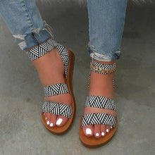 Load image into Gallery viewer, Summer Womens Platform Sandals Open Toe Slip On Flats shoes Casual