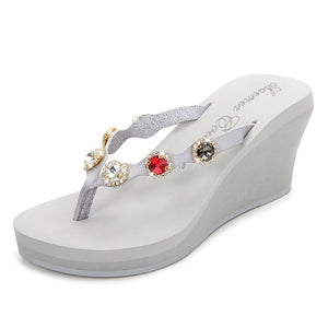 Wedge Flip Flops Rhinestones