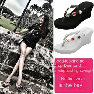 Wedge Flip Flops Rhinestones