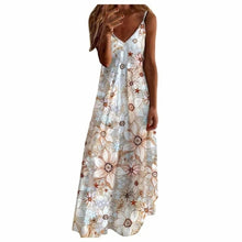 Load image into Gallery viewer, Summer dress longue Tropical Print