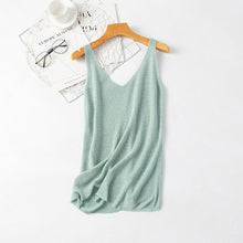Load image into Gallery viewer, Summer knitted Tank Top for Women korean Cami Sleeveless Bling Lurex