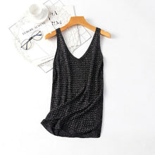 Load image into Gallery viewer, Summer knitted Tank Top for Women korean Cami Sleeveless Bling Lurex