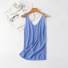 Load image into Gallery viewer, Summer knitted Tank Top for Women korean Cami Sleeveless Bling Lurex