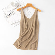 Load image into Gallery viewer, Summer knitted Tank Top for Women korean Cami Sleeveless Bling Lurex