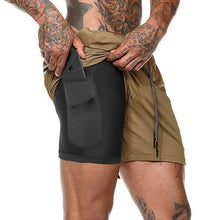 Load image into Gallery viewer, Summer new male sports shorts 2 in 1 safety bag sexy running - Sophornlilly