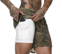 Load image into Gallery viewer, Summer new male sports shorts 2 in 1 safety bag sexy running - Sophornlilly