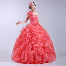 Load image into Gallery viewer, Arrival Evening Dress Ball Gown One Shoulder Ruffle