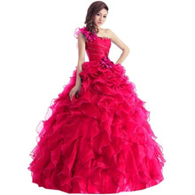 Load image into Gallery viewer, Arrival Evening Dress Ball Gown One Shoulder Ruffle