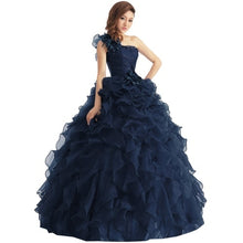 Load image into Gallery viewer, Arrival Evening Dress Ball Gown One Shoulder Ruffle