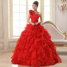 Load image into Gallery viewer, Arrival Evening Dress Ball Gown One Shoulder Ruffle