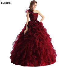 Load image into Gallery viewer, Arrival Evening Dress Ball Gown One Shoulder Ruffle