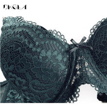 Load image into Gallery viewer, Super Gather Sexy Underwear Set Women Bras Deep V Purple Brassiere