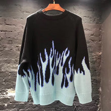 Load image into Gallery viewer, Sweater Men Streetwear Retro Flame Pattern Hip Hop Autumn New Pull