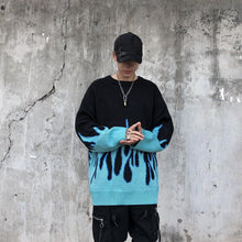 Load image into Gallery viewer, Sweater Men Streetwear Retro Flame Pattern Hip Hop Autumn New Pull