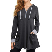 Sweatshirt Hoodies Women's Thin Tunic Hoodies Long Sleeve Zip Up