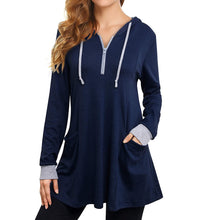 Load image into Gallery viewer, Sweatshirt Hoodies Women&#39;s Thin Tunic Hoodies Long Sleeve Zip Up