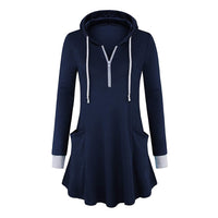 Sweatshirt Hoodies Women's Thin Tunic Hoodies Long Sleeve Zip Up