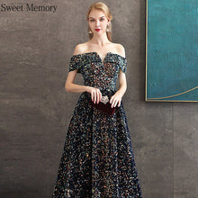 Load image into Gallery viewer, Sweet Memory Boat Neck Sequined Evening Dresses Elegant Women