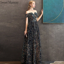Load image into Gallery viewer, Sweet Memory Boat Neck Sequined Evening Dresses Elegant Women