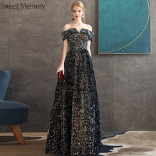 Load image into Gallery viewer, Sweet Memory Boat Neck Sequined Evening Dresses Elegant Women