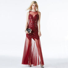 Load image into Gallery viewer, Sweet Memory Long Sliver Gold Black Sequin Sexy Evening