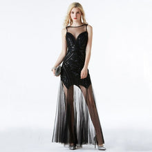 Load image into Gallery viewer, Sweet Memory Long Sliver Gold Black Sequin Sexy Evening