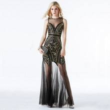 Load image into Gallery viewer, Sweet Memory Long Sliver Gold Black Sequin Sexy Evening
