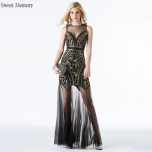 Load image into Gallery viewer, Sweet Memory Long Sliver Gold Black Sequin Sexy Evening