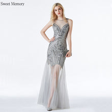 Load image into Gallery viewer, Sweet Memory Long Sliver Gold Black Sequin Sexy Evening
