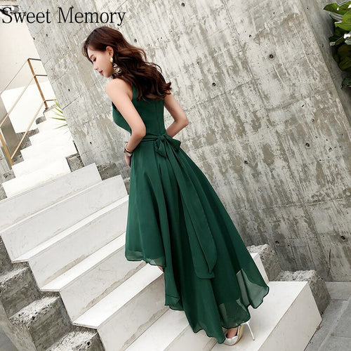 Plus Size Green Chiffon Evening Dress