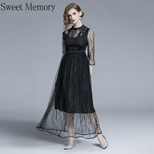 Load image into Gallery viewer, Sweet Memory Summer Black Long Evening Dresses  Women Illusion