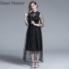 Load image into Gallery viewer, Sweet Memory Summer Black Long Evening Dresses  Women Illusion