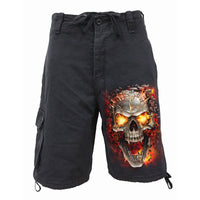 SKULL BLAST - Vintage Cargo Shorts Black