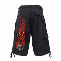 SKULL BLAST - Vintage Cargo Shorts Black