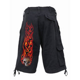 SKULL BLAST - Vintage Cargo Shorts Black