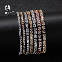 Load image into Gallery viewer, Fashion 3mm/4mm/5mm One Row Iced Out Chain Rose Gold AAA Zirconia