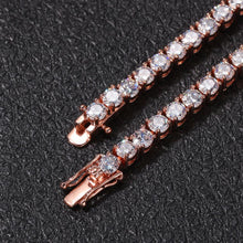 Load image into Gallery viewer, Fashion 3mm/4mm/5mm One Row Iced Out Chain Rose Gold AAA Zirconia