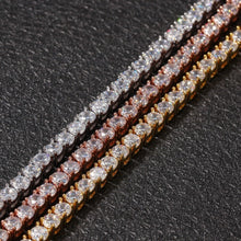 Load image into Gallery viewer, Fashion 3mm/4mm/5mm One Row Iced Out Chain Rose Gold AAA Zirconia