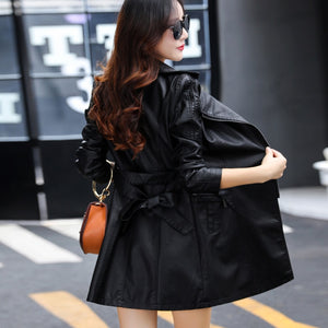 Pu Leather New Fashion Black Motorcycle Coat