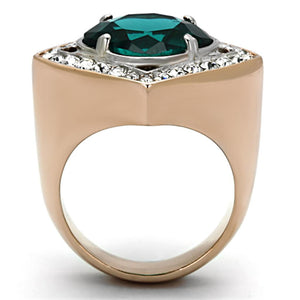 TK1160 Two-Tone IP Rose Gold Stainless Steel Ring