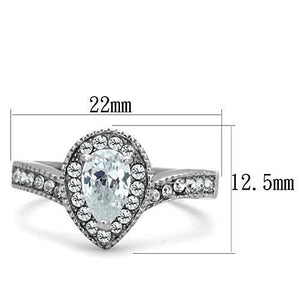 Women Stainless Steel Cubic Zirconia Rings TK1759