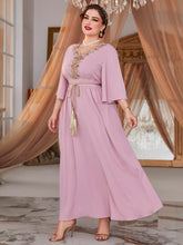 Load image into Gallery viewer, Elegant Dress With Tassel Tie