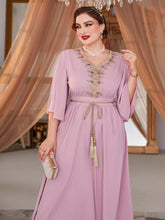 Load image into Gallery viewer, Elegant Dress With Tassel Tie