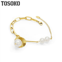 Load image into Gallery viewer, Stainless Steel Jewelry Imitation Pearl Bracelet Flower