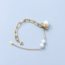 Load image into Gallery viewer, Stainless Steel Jewelry Imitation Pearl Bracelet Flower
