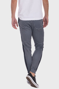 PATTERNED TRACK PANTS-NAVY