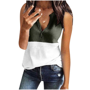 Tank Cami Tops Women Sexy Sleeveless V neck Vest Loose Casual Summer - Sophornlilly