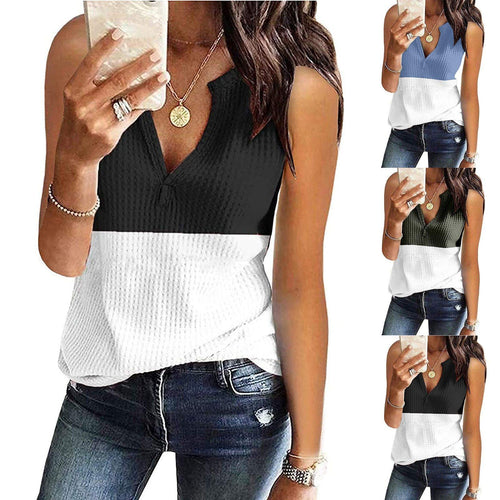 Tank Cami Tops Women Sexy Sleeveless V neck Vest Loose Casual Summer - Sophornlilly