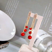 Load image into Gallery viewer, Temperament Tassel Earrings Female Frosted Pearl Long Section Showing